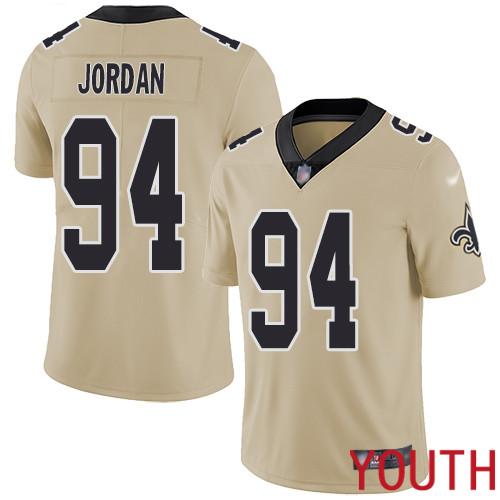 New Orleans Saints Limited Gold Youth Cameron Jordan Jersey NFL Football #94 Inverted Legend Jersey